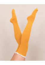 Powder Lace Top Long Socks (Mustard) (3 For 2)