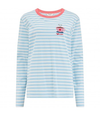 Sugarhill Brighton Brunswick Jersey Top (Off White/Blue) SS26